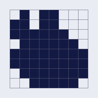 Pixel-art picture revealed by Nonocross Level 28: Roasted Chicken