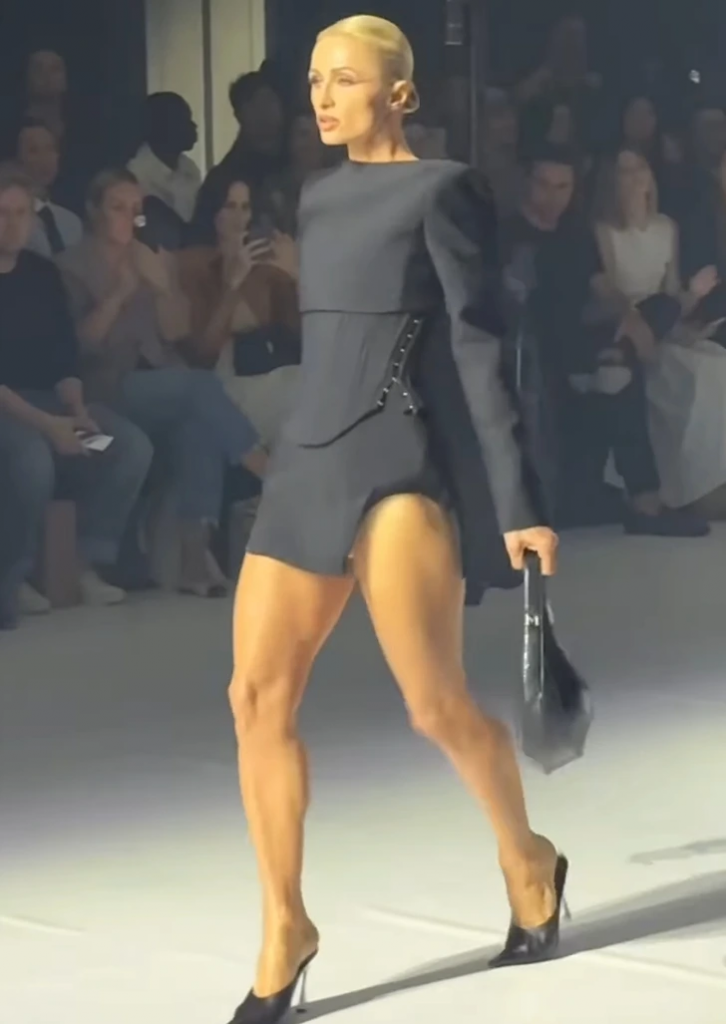 Paris Hiltons Striking Legs Took Center Stage But Her Runway Walk