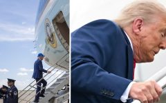 Trump’s Stumble Up Air Force One Stairs Called “Karma” as Viral Clip Reignites Fury Over His Harsh Biden Jabs