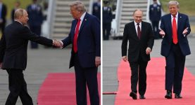 People Think There’s a Sinister Reason Why Trump Was Walking in a Zigzag Before Greeting Putin