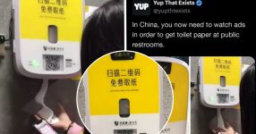 Outrage as New ‘Black Mirror’-Style Public Restrooms Force Users to Watch 30-Second Ads Before Getting Toilet Paper