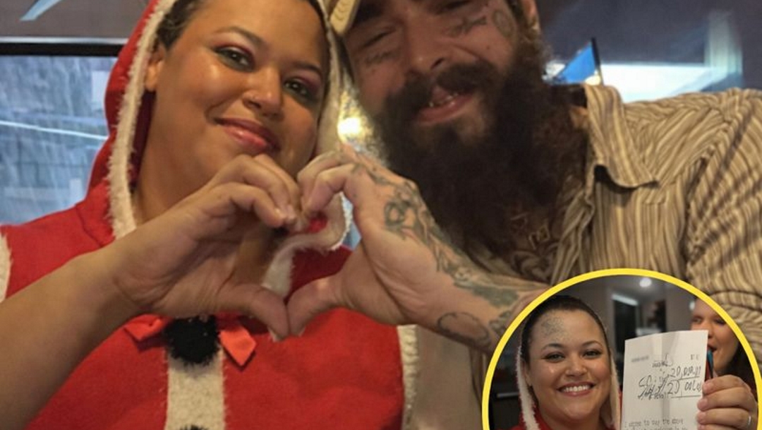 Post Malone Leaves a Waitress Stunned After Turning a $1 Bill Into a $20,000 Tip